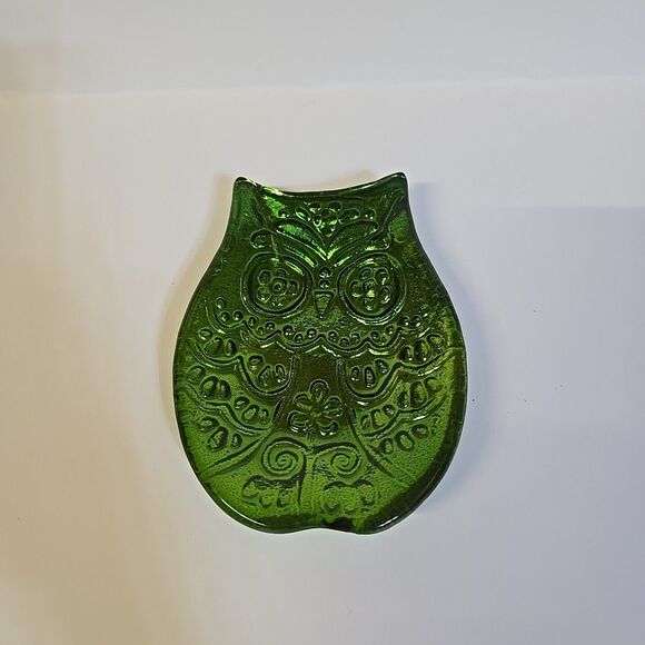 Cracker Barrel Green Owl Spoon Rest or Trinket Dish New with Sticker - Picture 1 of 4